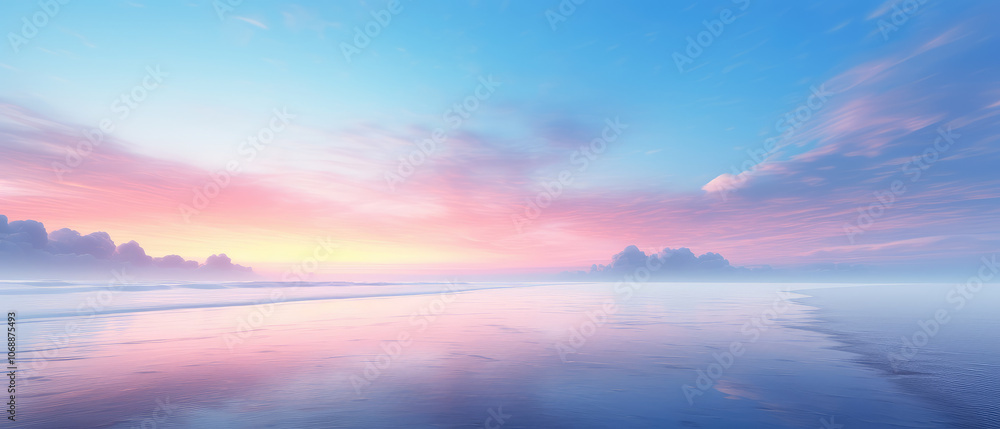 Serene Dawn Over Tranquil Ocean Waters