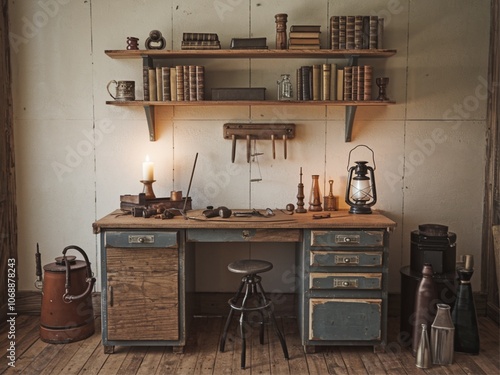 old room interior with furniture