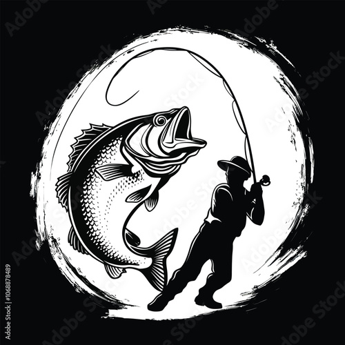 Detailed Illustration of a Fishing Rod
