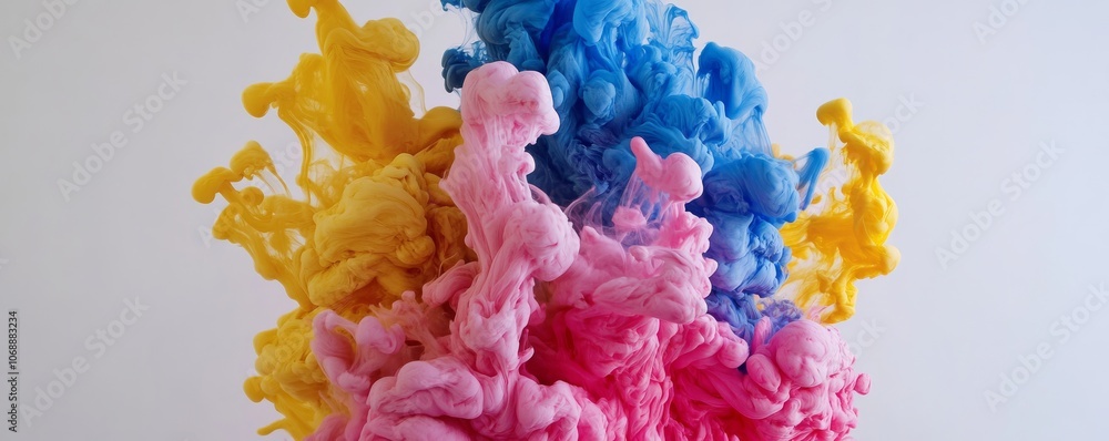 Colorful ink clouds in water, abstract art composition Colorful ink clouds in water, abstract art composition