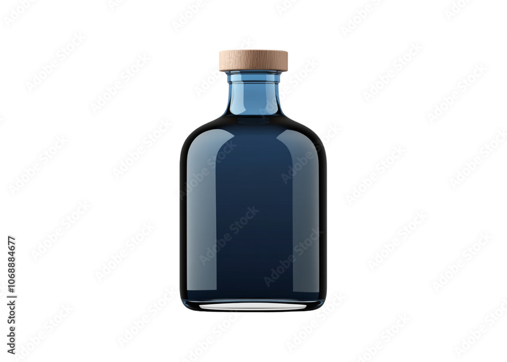 A bottle of blue liquor isolated on transparent background A bottle of blue liquor isolated on transparent background