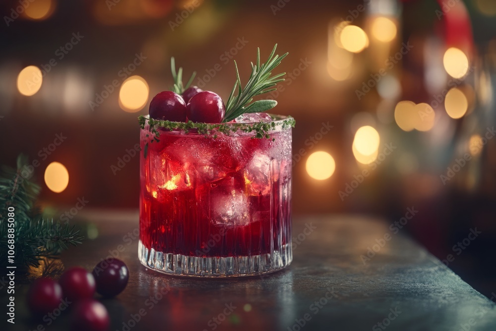 A delicious red cocktail garnished with fresh cherries and herbs. This vibrant drink is ideal for festive gatherings and celebrations. Perfect for summer nights. Generative AI A delicious red cocktail garnished with fresh cherries and herbs. This vibrant drink is ideal for festive gatherings and celebrations. Perfect for summer nights. Generative AI