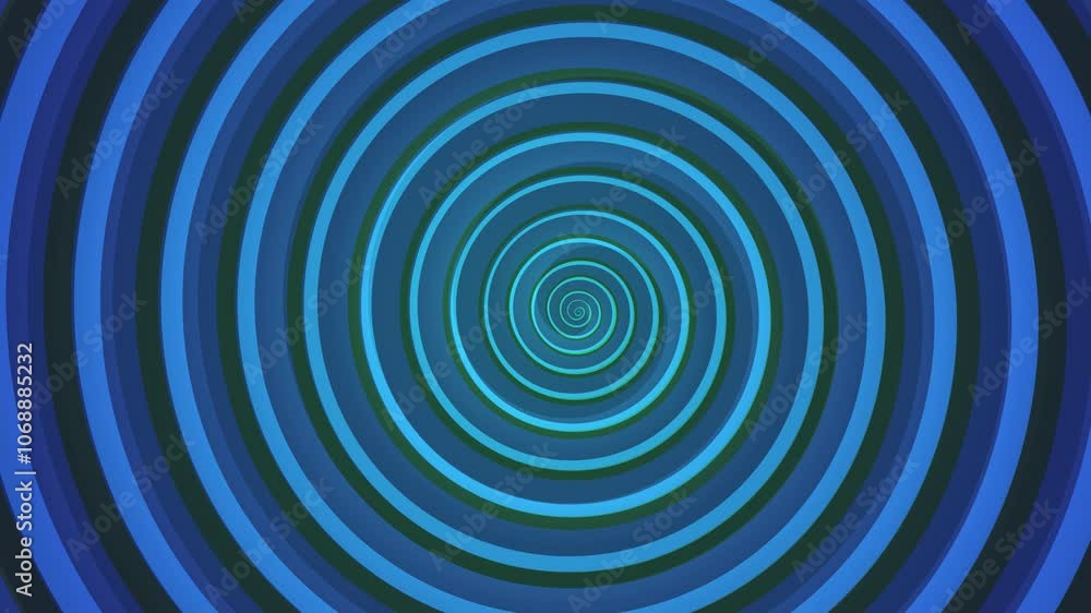Animation loop of a rotating round spiral in blue Animation loop of a rotating round spiral in blue