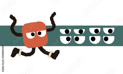 自由なかわいいキャラクター赤色