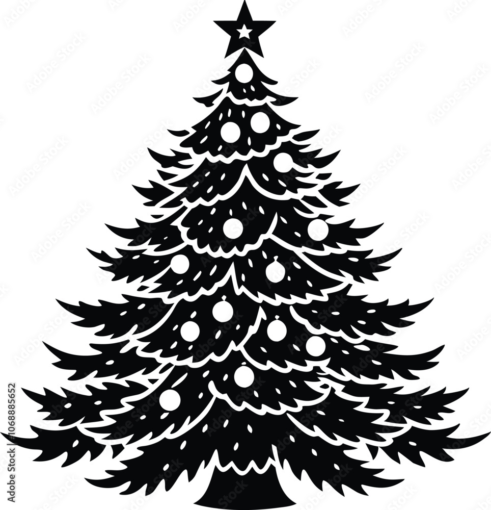 Obraz premium christmas tree silhouette vector.