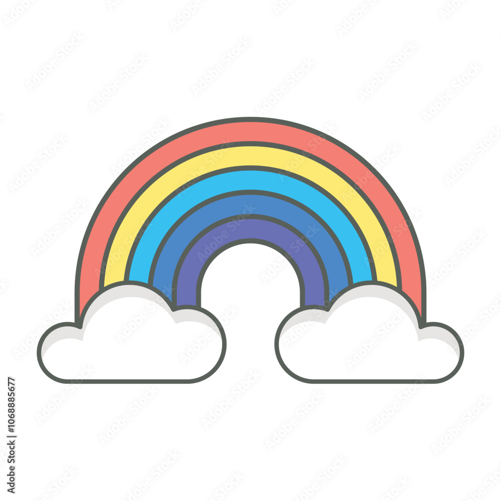 rainbow weather icon linear style isolated white rainbow weather icon linear style isolated white