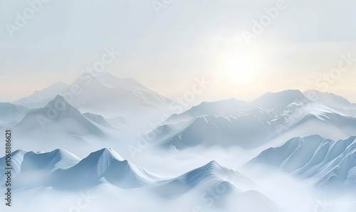 Wallpaper Mural Peaceful Winter Landscape with Snowy Mountains and Clear Skies
 Torontodigital.ca
