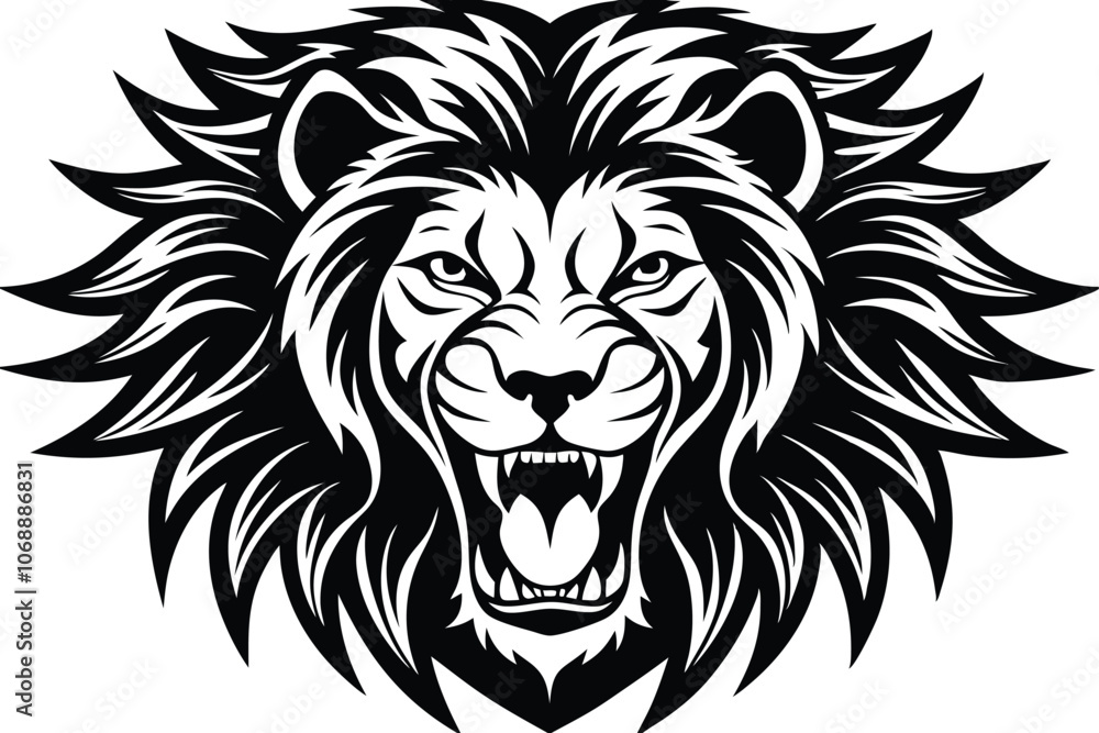 Fototapeta premium angry lion head vector illustration.