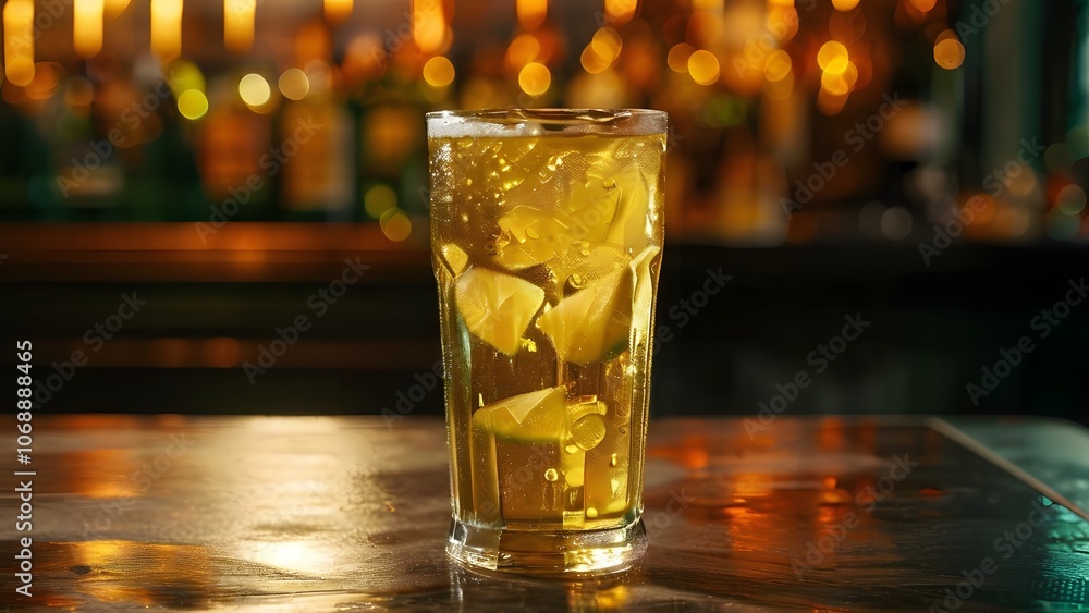 Refreshing and Cold Classic Lemonade with Ice: Summer Beverage Delight