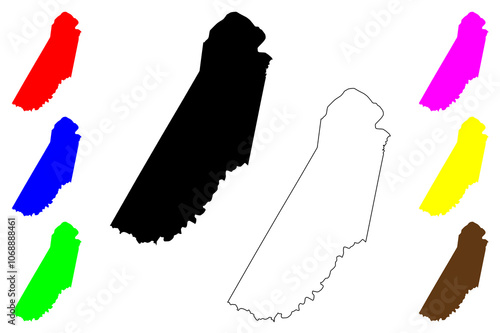 Cumberland County, Commonwealth of Virginia (U.S. county, United States of America, USA, U.S., US) map vector illustration, scribble sketch Cumberland map photo