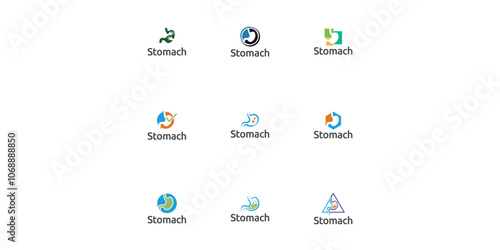 Set of Stomach logo. Simple vector logo design for medical human health.