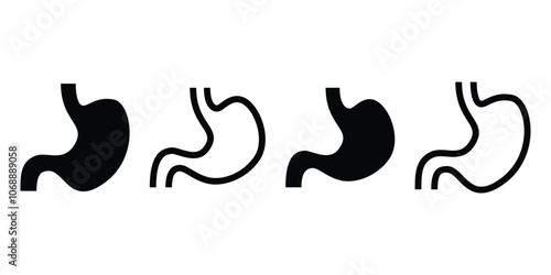 Set of Stomach logo. Simple vector logo design for medical human health.