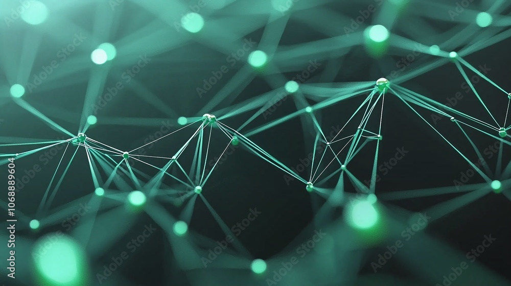Futuristic digital background with floating blue and green data nodes connected by glowing lines, representing complex neural networks. 8K Futuristic digital background with floating blue and green data nodes connected by glowing lines, representing complex neural networks. 8K