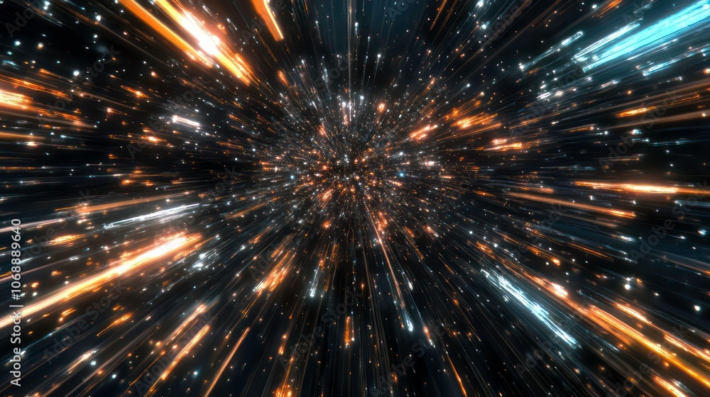 A dynamic visual of space travel, depicting light streaks simulating speed through the cosmos. A dynamic visual of space travel, depicting light streaks simulating speed through the cosmos.