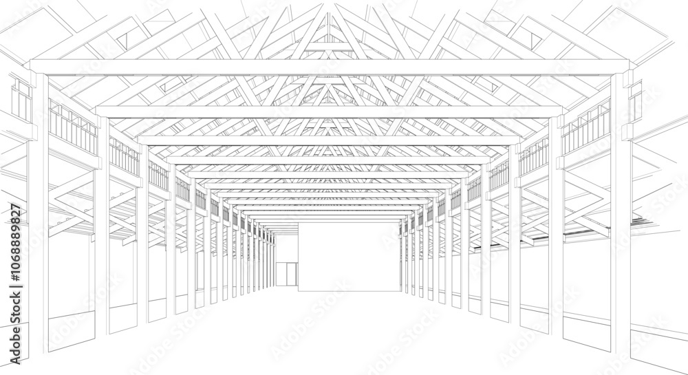 3D illustration of building project 3D illustration of building project