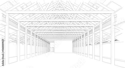 3D illustration of building project