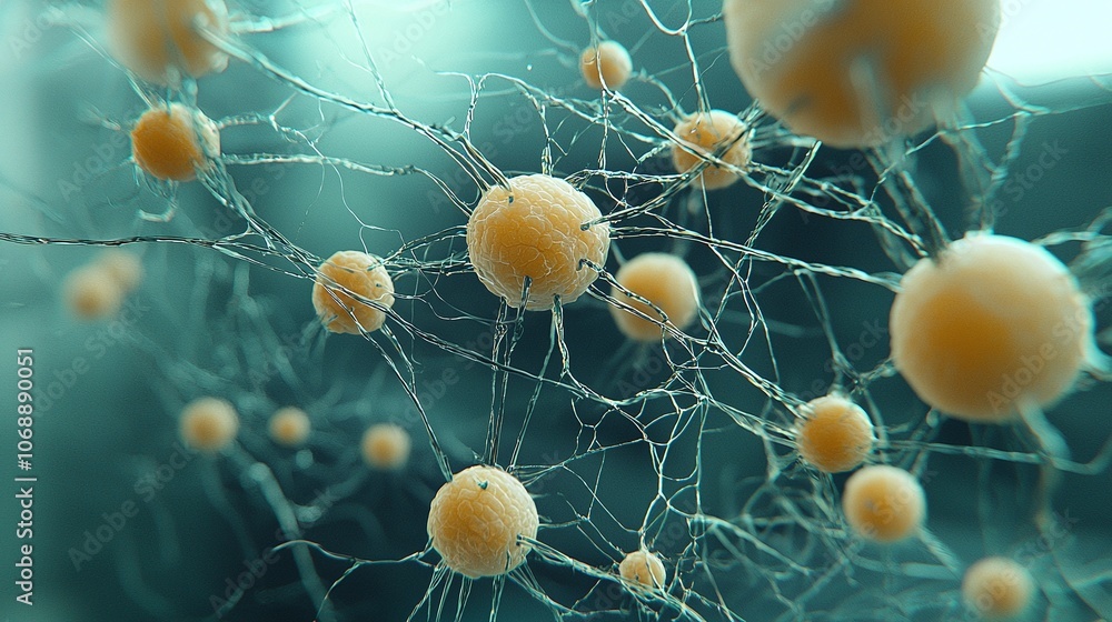 Intricate neural network with floating nodes, highlighting complex connections and pathways in tech processes. 8K Intricate neural network with floating nodes, highlighting complex connections and pathways in tech processes. 8K