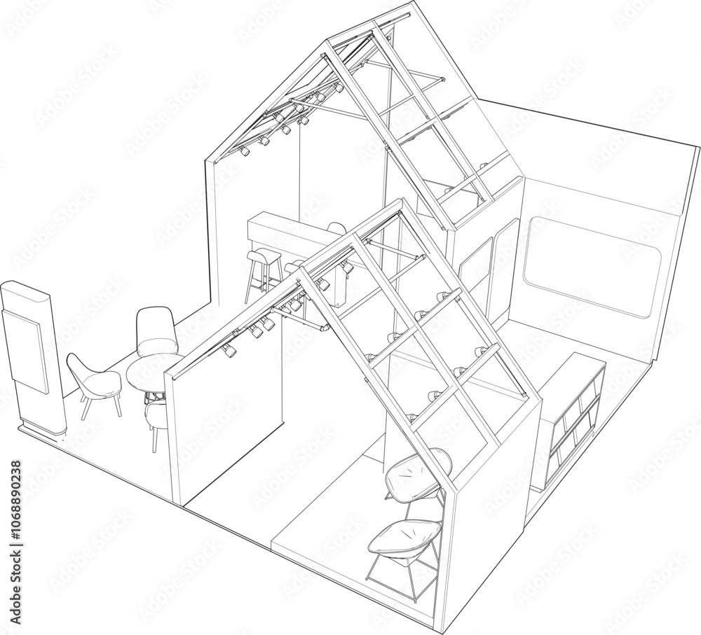 Fototapeta premium 3D illustration of building project