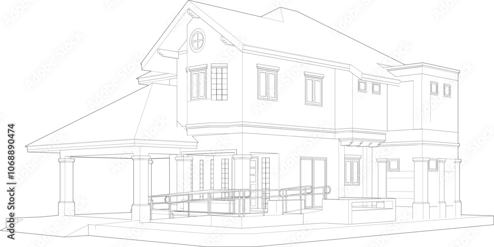 3D illustration of residential project 3D illustration of residential project