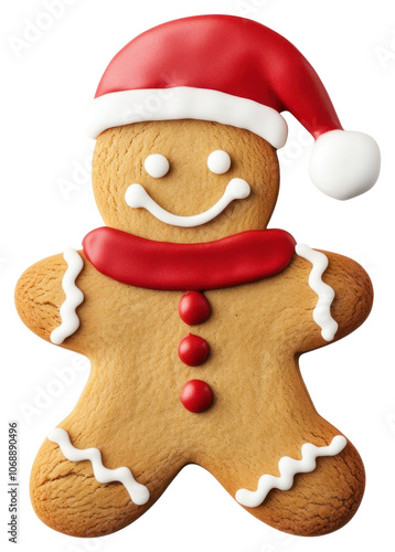 PNG Gingerbread man cookie sweets white santa.