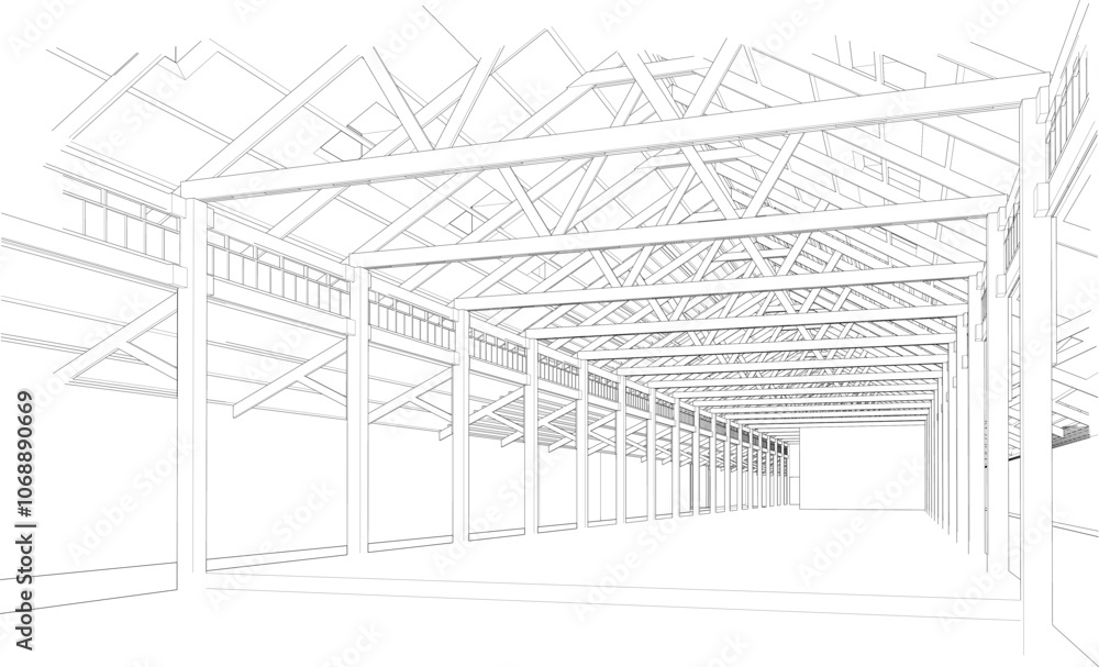 Fototapeta premium 3D illustration of building project