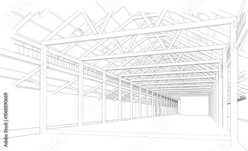 3D illustration of building project