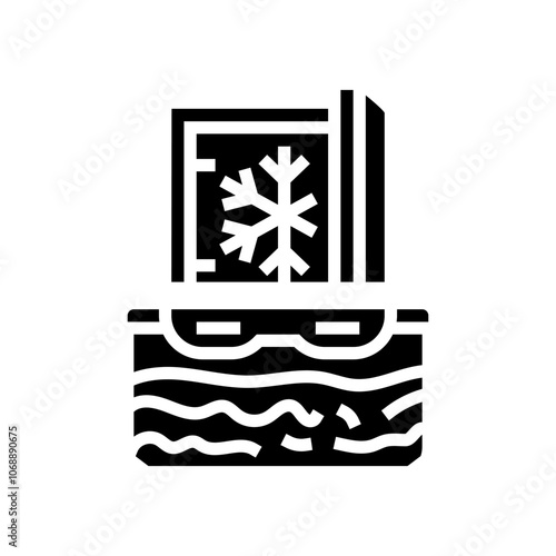 freezing food safety glyph icon vector. freezing food safety sign. isolated symbol illustration