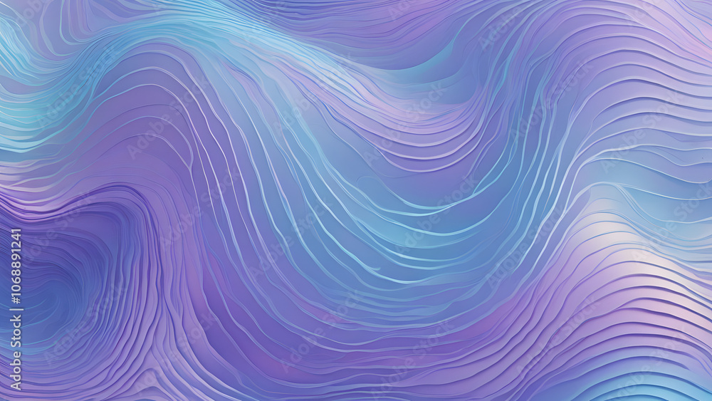 Subtle holographic waves in a gradient from violet to sky blue sparkling with light as they ripple, Ai Generated Subtle holographic waves in a gradient from violet to sky blue sparkling with light as they ripple, Ai Generated