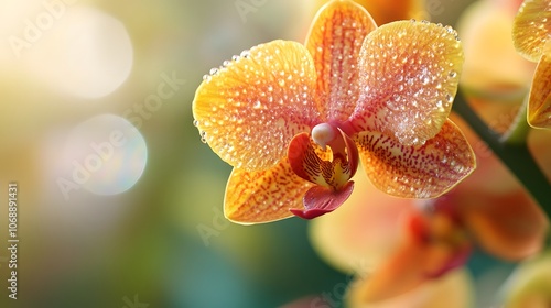 Vibrant Orchid Bloom with Delicate Petals and Vibrant Colors