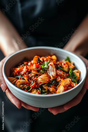 Kimchi in a bowl photo