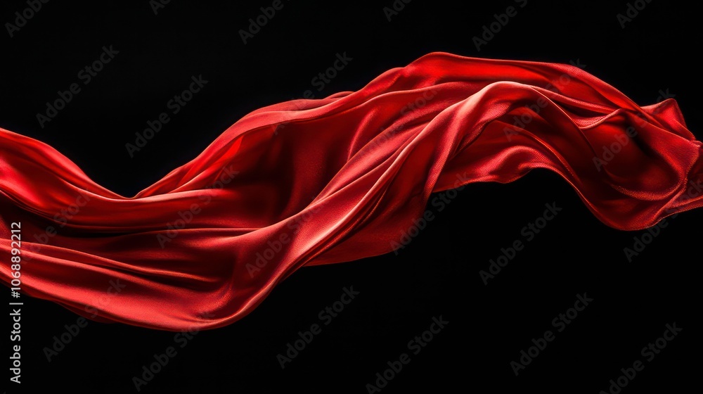 A flowing piece of silk fabric in rich brown against a black background. A flowing piece of silk fabric in rich brown against a black background.