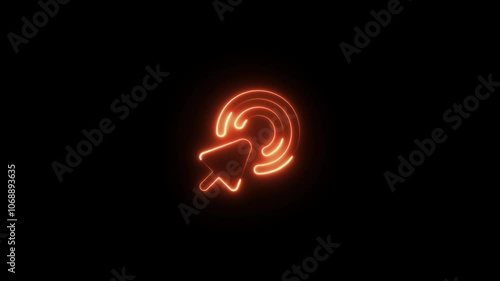 Wallpaper Mural Neon communications arrow icon glowing black background animation. Torontodigital.ca