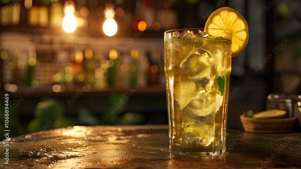 Refreshing and Cold Classic Lemonade with Ice: Summer Beverage Delight