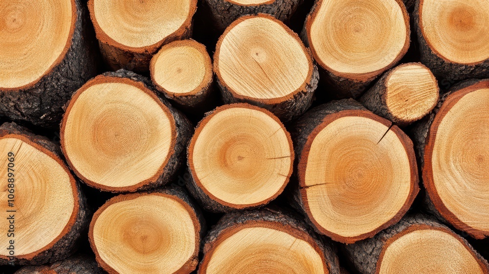 Stacked Wooden Logs Close Up on Natural Background Stacked Wooden Logs Close Up on Natural Background