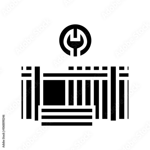 fence repair home maintenance glyph icon vector. fence repair home maintenance sign. isolated symbol illustration