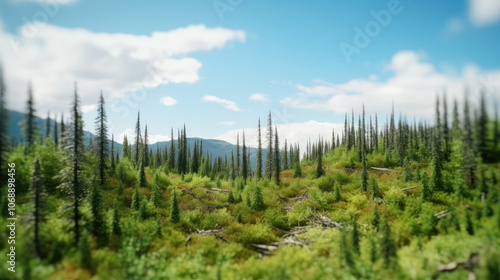 Serene Mountain Forest Landscape