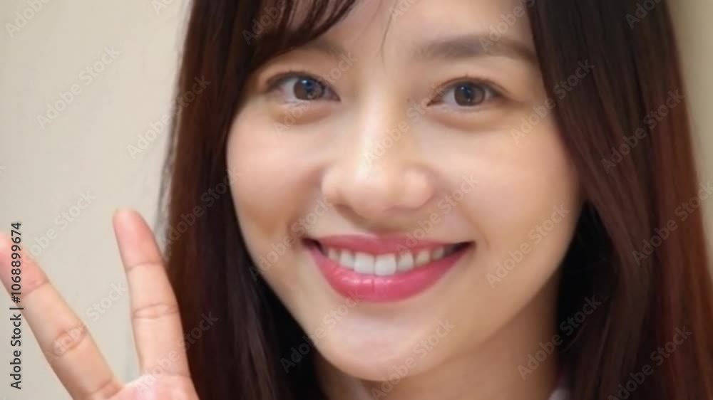 The expressions of beautiful and cute Asian women are very adorable The expressions of beautiful and cute Asian women are very adorable