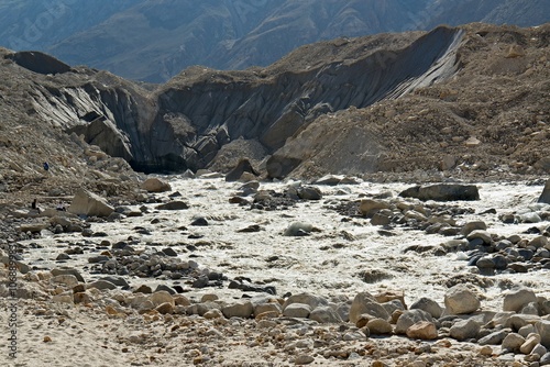 View of the Braldu river, which originates from the Baltoro glacier. Karakoram mountains. Gilgit-Baltistan. Pakistan. Asia. photo