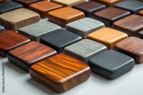 Wooden Mosaic Tiles in Various Tones and Patterns