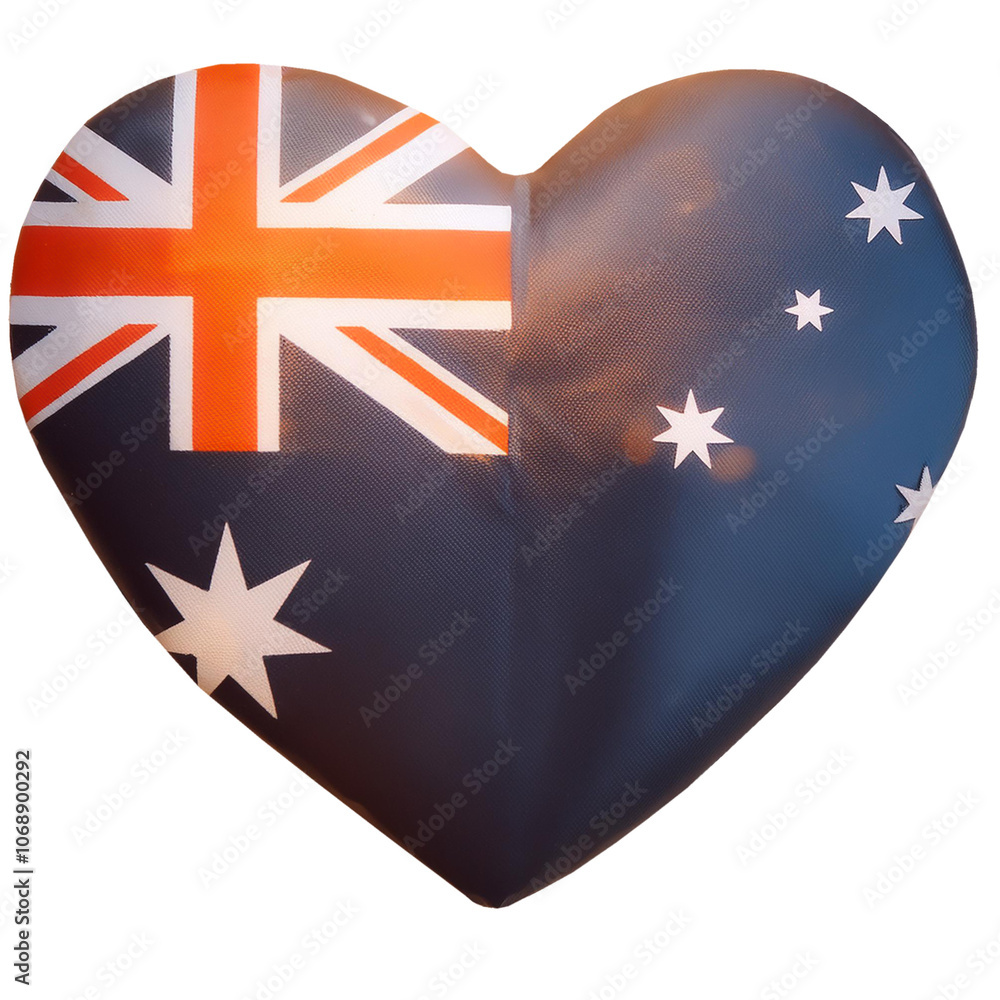 Australia flag in heart shape.