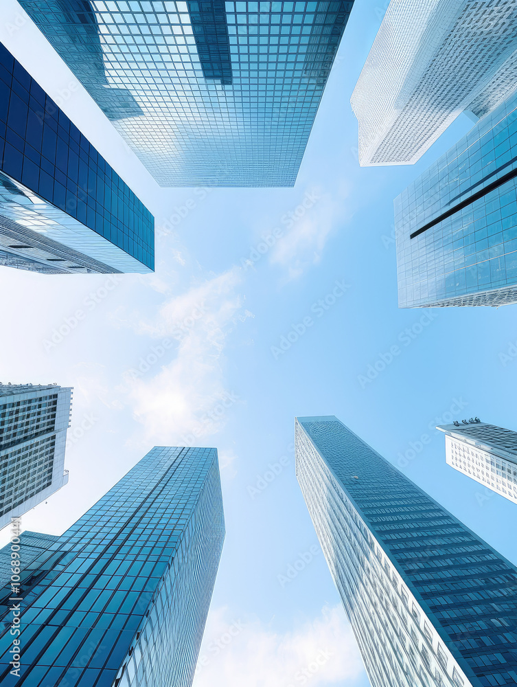 Fototapeta premium Modern Skyscrapers View from Below
