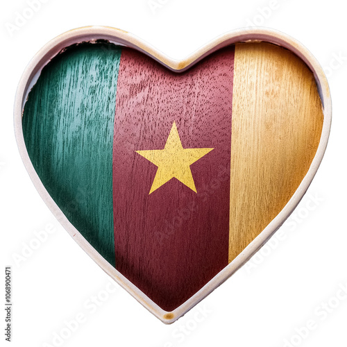 Obraz na płótnie Cameroon flag in heart shape.
w salonie