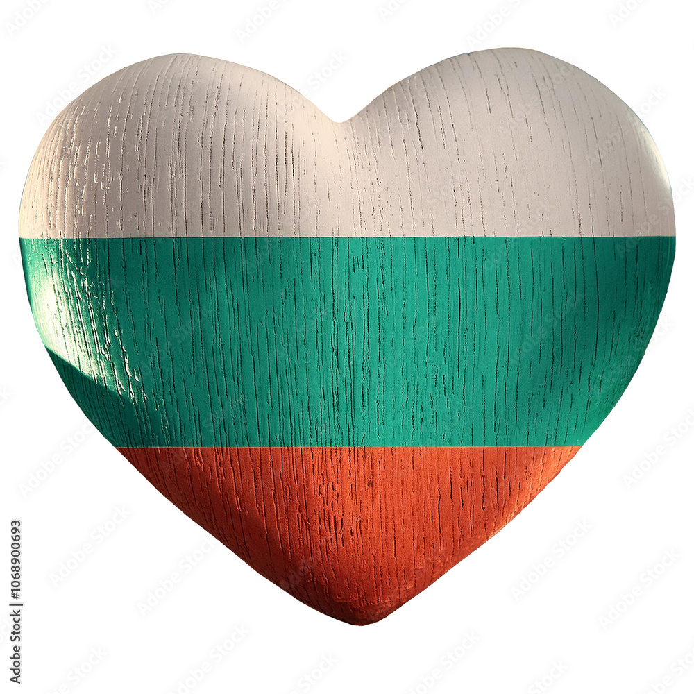 Bulgaria flag in heart shape.