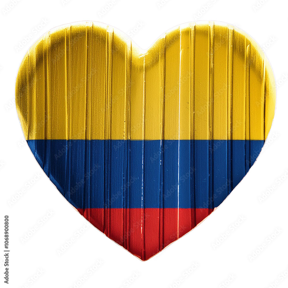 Colombia flag in heart shape.