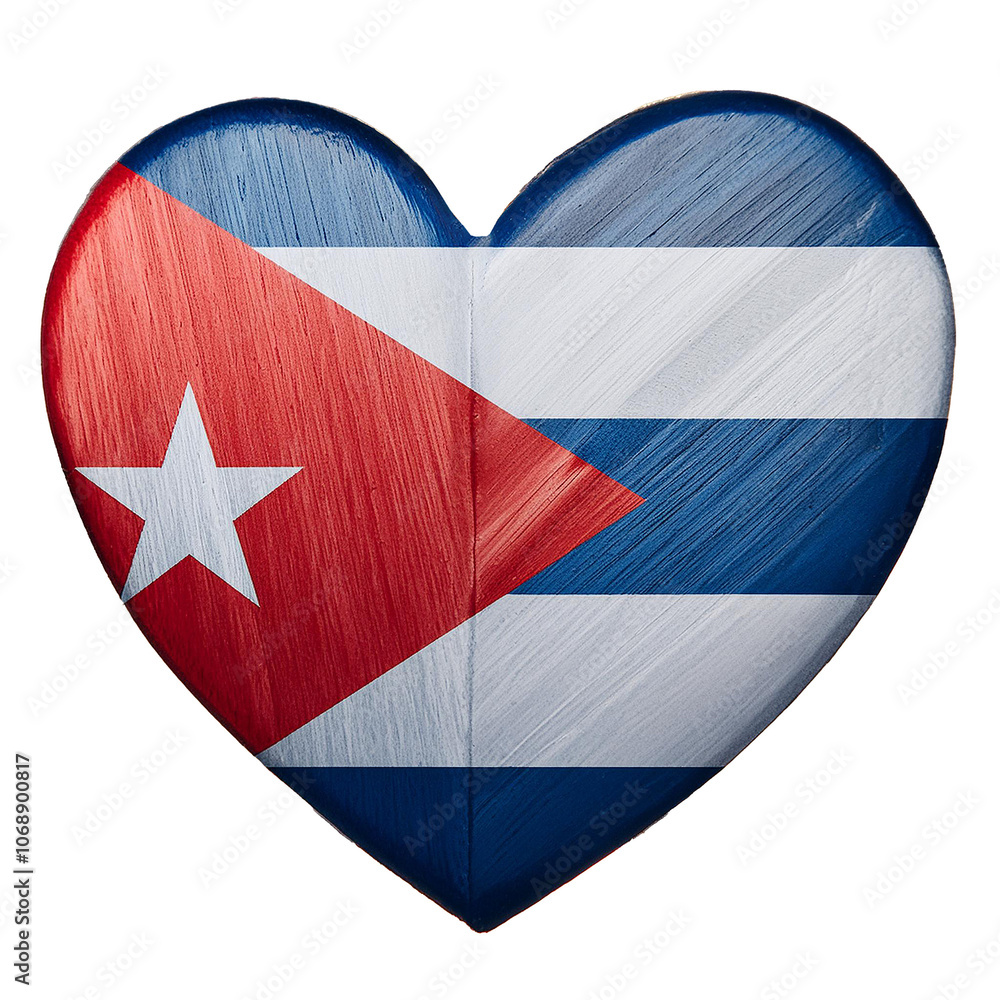 Cuba flag in heart shape.