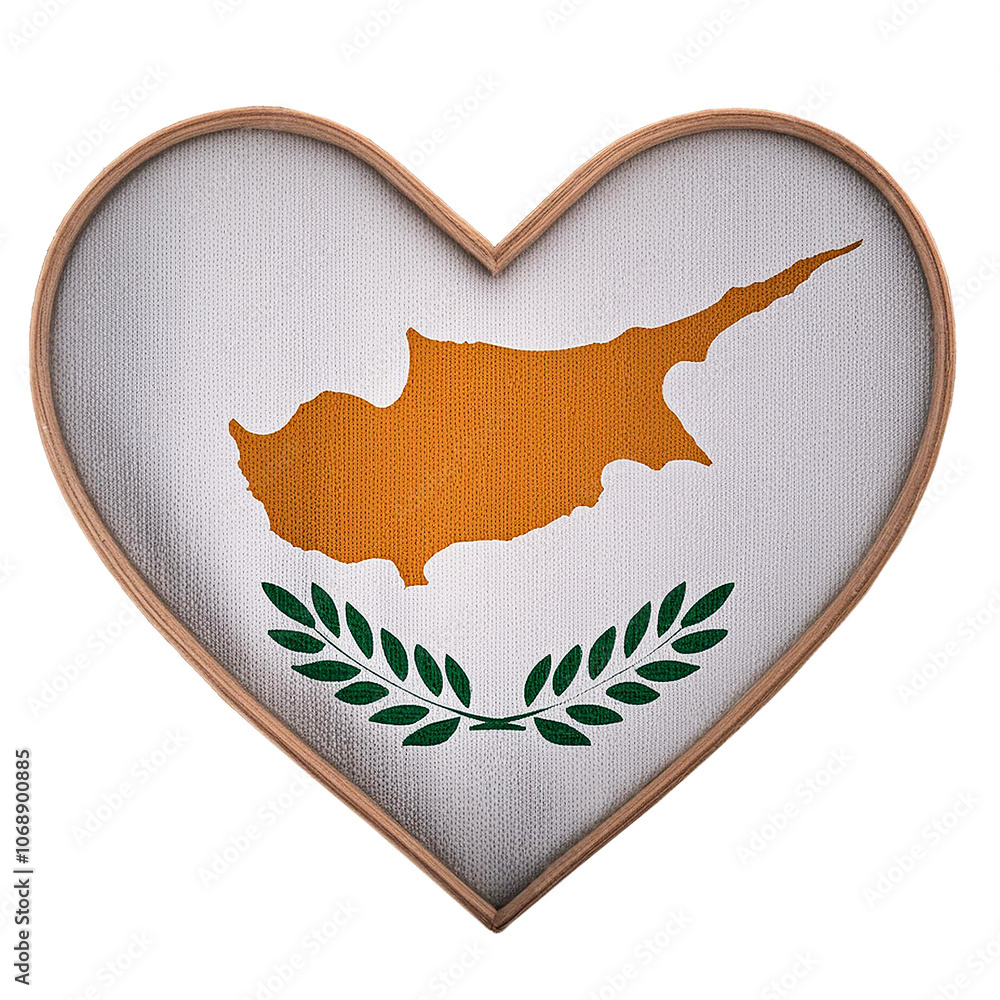 Cyprus flag in heart shape.