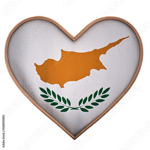 Obraz na płótnie Cyprus flag in heart shape.
w salonie