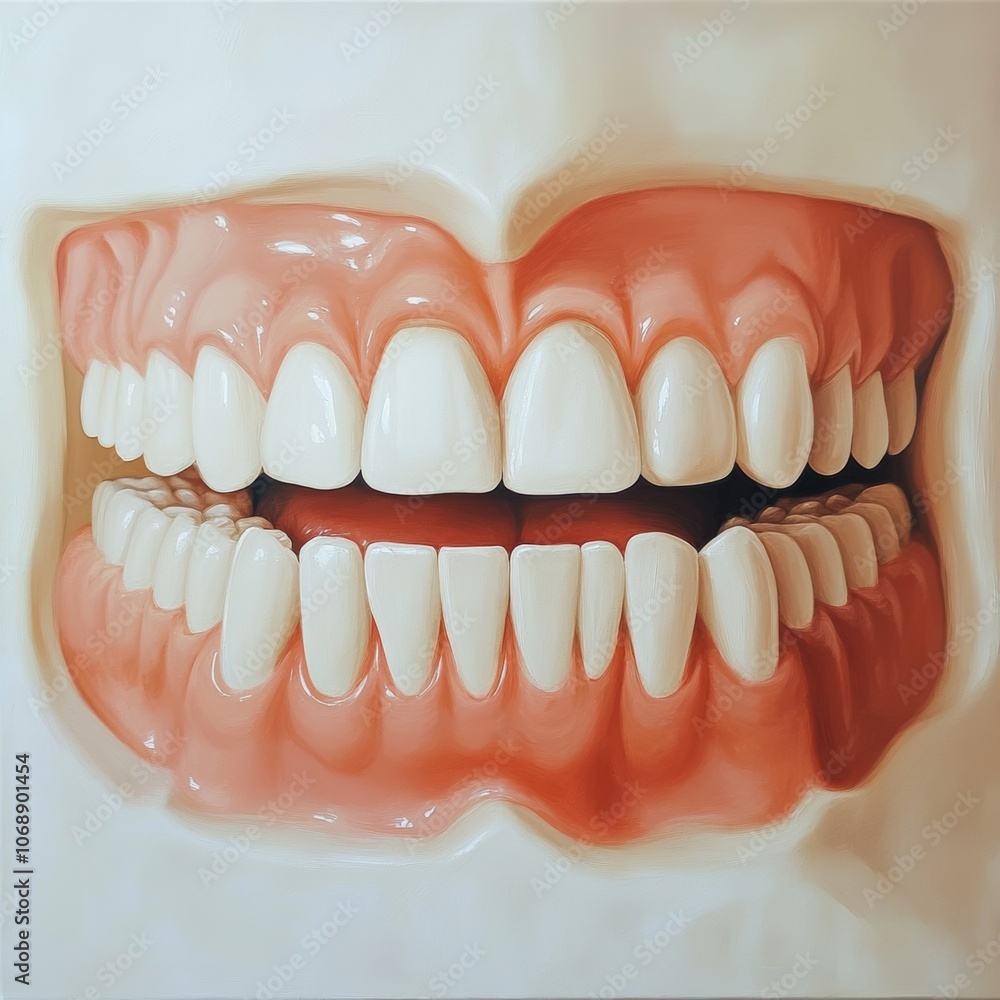 Obraz premium Close-Up of Healthy White Teeth and Gums