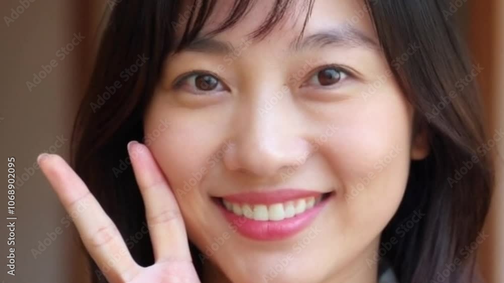 The expressions of beautiful and cute Asian women are very adorable The expressions of beautiful and cute Asian women are very adorable