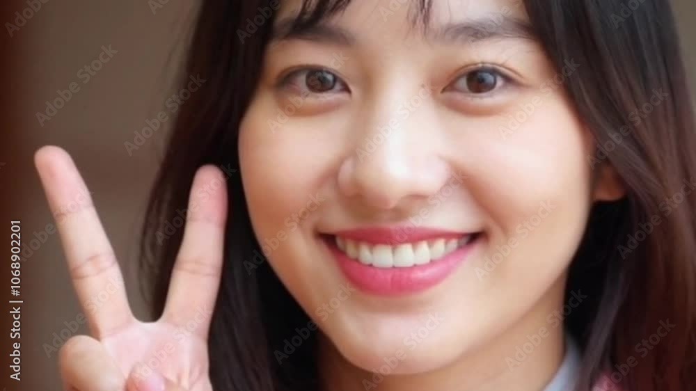 The expressions of beautiful and cute Asian women are very adorable The expressions of beautiful and cute Asian women are very adorable